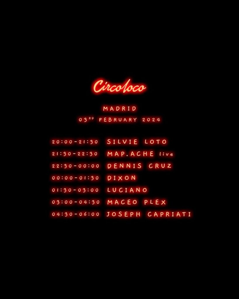 Line Up Circoloco Madrid 2024