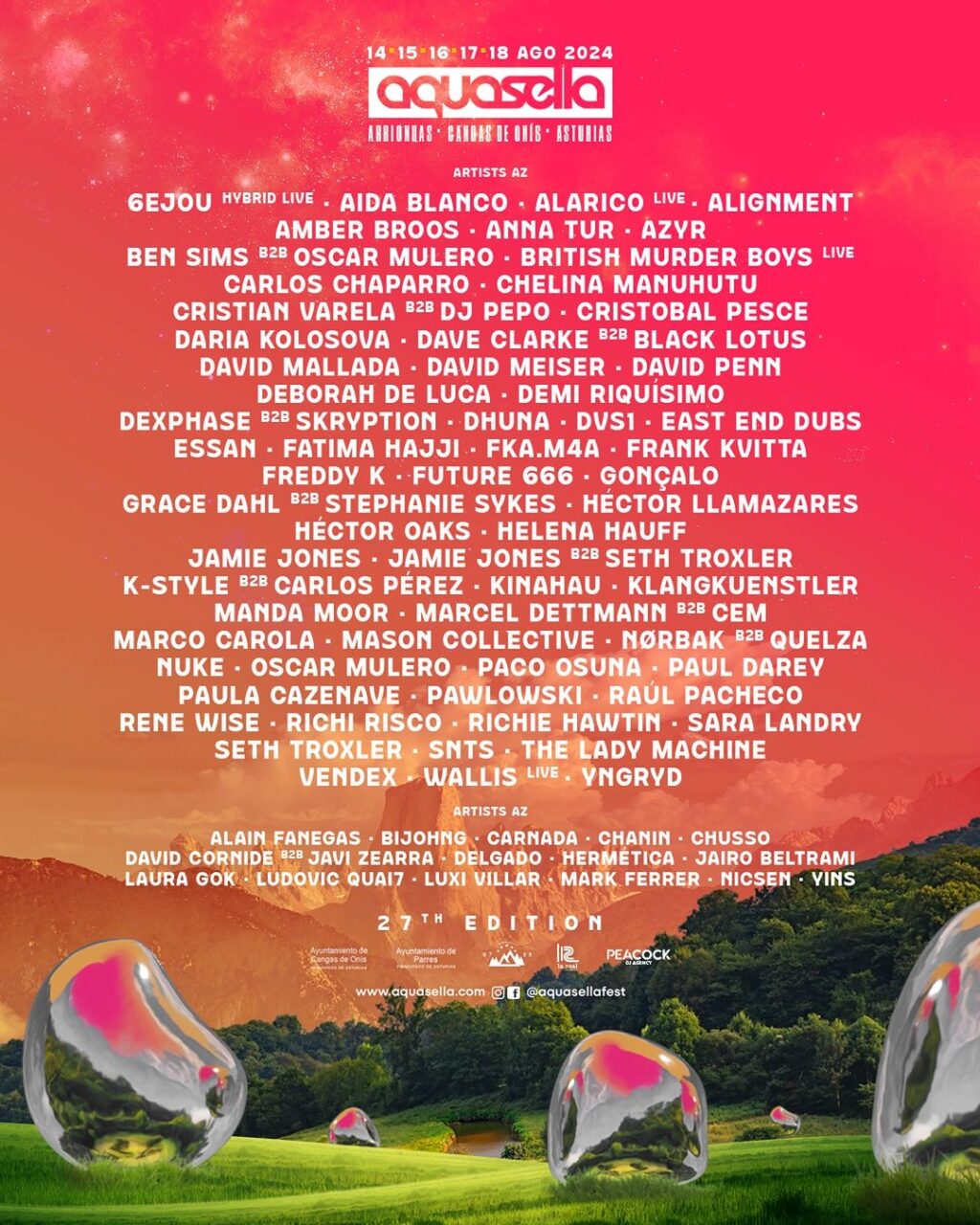 Line Up completo Aquasella 2024